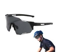 Lunettes de soleil polarisées de cyclisme - Coupe-vent enveloppant autour du bouclier de sport, verres de protection UV400, lunettes de course légères, lunettes résistantes, équipement anti-reflet |