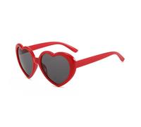 Lunettes de soleil polarisées en forme de cœur Lunettes de soleil de personnalité de rêve adaptées aux cadeaux à la mode for les parents et les amis(Red+gray)