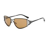 Lunettes de soleil polarisées en polycarbonate, élégantes, avec branches en métal ajouré, idéales pour les voyages, la photographie de rue et la conduite. Protection UV400, C4, 135 x 143 x 40 mm.