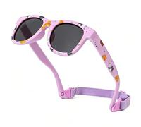 Lunettes de soleil polarisées flexibles pour bébé de 6 mois à 3 ans avec sangle réglable pour bébé, garçon, fille, protection UV 400, pare-soleil durable pour voyage, avion, plage, vacances