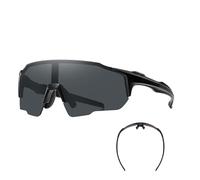 Lunettes de soleil polarisées - Lunettes de soleil avec verres interchangeables - Lunettes de sport légères pour homme et femme - Activités de plein air, jogging, alpinisme, conduite, Noir , Voir