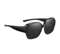 Lunettes de soleil polarisées - Lunettes enveloppantes PC Fitover | Ombres carrées avec protection UV de 2,4 pouces qui s'adaptent sur les lunettes, pour hommes et femmes qui conduisent, voyagent, été