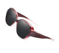 Lunettes de soleil polarisées - Lunettes enveloppantes PC Fitover | Ombres carrées avec protection UV de 2,4 pouces qui s'adaptent sur les lunettes, pour hommes et femmes qui conduisent, voyagent, été