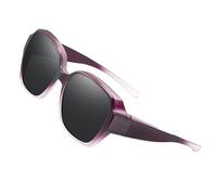 Lunettes de soleil polarisées - Lunettes enveloppantes PC Fitover | Ombres carrées avec protection UV de 2,4 pouces qui s'adaptent sur les lunettes, pour hommes et femmes qui conduisent, voyagent, été