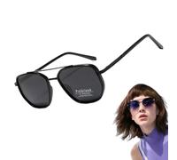 Lunettes de soleil polarisées | Nuances chics | Protection UV - Monture légère - Accessoire d'extérieur pour homme et femme - Voyage, plage, séance photo, fête de mariage, Noir , Refer to description