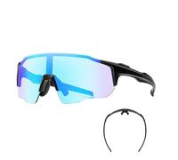Lunettes de soleil polarisées pour cyclisme | Verres polarisés photochromiques, monture ultra légère unisexe pour extérieur, conduite, pêche, randonnée, cyclisme, usage quotidien et sports, bleu