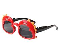 Lunettes de soleil polarisées pour enfants de 2 à 6 ans - Motif dinosaure - Verres polarisés - Protection UV - Ajustement sûr pour l'extérieur, rouge/noir, 1 paquet