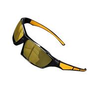 Lunettes de soleil polarisées pour homme pour le cyclisme, la pêche, aspect anti-éblouissement avec aptitude à la conduite de nuit, accessoire de sport tendance avec confort antidérapant, jaune, Voir