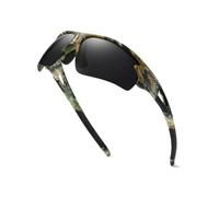 Lunettes de soleil polarisées UV400 pour homme et femme - Lunettes de cyclisme, de pêche, lunettes de soleil polarisées camouflage, Grain de bois/noir
