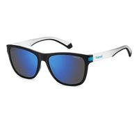 Polaroid Unisex PLD 2138/S 0VK/5X Lunettes de soleil Plastique Noir opaque / bleu Bleu Carré Polarisé Miroir