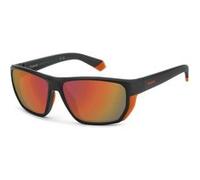 Lunettes de Soleil - POLAROID - PLD 7057/S - MATTE BLACK ORANGE/RED POLARIZED - Enveloppant - Sport Noir