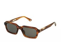 Police Homme SPLL14 ORIGINS 57 09R4 Lunettes de soleil Acétate Marron Fumée Carré Normale