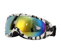 Lunettes de soleil pour chien - Avec sangle réglable - Verres pour animaux de compagnie - Protection UV - Coupe-vent - Pour chien - Objectif rouge (cadre zèbre)