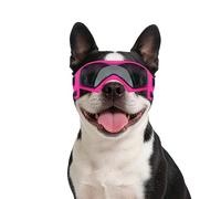 Lunettes de soleil pour chien de taille moyenne avec sangles réglables, protection contre la lumière du soleil, lunettes de protection UV pour chien avec sangles réglables, rose moyen