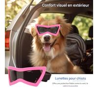 Lunettes De Soleil pour Chiens De Petite Taille - Anti-Vent pour Chat - Accessoire De Protection UV pour Chiots avec Sangle Réglable pour Plage, Randonnée, Aventure Estivale, Sortie, Marche Et Chat