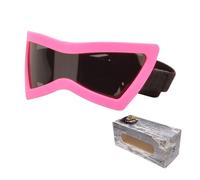 Lunettes de soleil pour chiens, lunettes de protection UV à travers le vent, 3,94x1,77 pouces confortables et robustes, conception de sangle réglable pour les chiots, les voyages à la plage, la randon