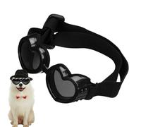 Lunettes De Soleil pour Chiens, Lunettes De Soleil pour Chiens, Verres De Protection des Yeux pour Animaux De Compagnie | Lunettes De Anti-buts pour en Forme De Cœur avec Sangles Réglabl