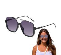 Lunettes de soleil pour femme, verres polarisés à double barrette et verres grand format - Protection UV - Double barrette - Protection des yeux grand format pour les voyages, l'extérieur et les