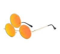 Lunettes de Soleil pour Femmes Lunettes de soleil rondes rétro à trois yeux for hommes et femmes, style punk, hip-hop, for fête(4)