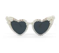 Lunettes de Soleil Pour Future Mariée, Lunettes de Soleil Coeur Blanc Lunettes Soleil Bride Fleur Lunettes Coeur Bride Poule Célibataire Partie Lunette de Soleils Poule Faire Photo Prop Cadeau de Mari