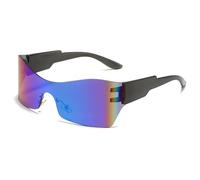 Lunettes de soleil punk One Piece pour femmes et hommes, œil de chat, sans monture (noir et bleu)