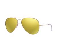 Lunettes De Soleil Ray Ban Aviateur Métal RB3025 112/93 Or Avec Miroir Doré 55MM