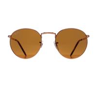 Lunettes De Soleil Ray-Ban RB3637 New Round Or 920233 Marron 53mm Métal