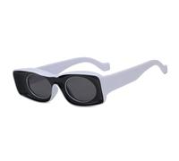 Lunettes de soleil rectangulaires à double couleur, cadre concave, mode populaire pour femmes, punk, bonbon, hommes, nuances ovales, petit UV400 mâle et femme, noir, taille unique 2026
