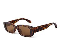 Lunettes de soleil rectangulaires pour femmes 90's Vintage Fashion Glasses Black Tortoise Frame Lunettes De Connectées