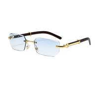 Lunettes de soleil rectangulaires sans monture pour hommes et femmes, branches écaille de tortue, légères et tendance, idéales pour la conduite et les activités de plein air, C6, taille unique