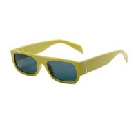 Lunettes de soleil rectangulaires vintage pour femmes lunettes de soleil tendance lunettes hommes classique fleur cadre punk lunettes UV400, C5 vert-noir, Taille unique