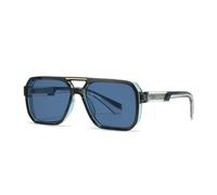 Lunettes de soleil rétro à double pont pour femmes, verres de luxe, couleur décontractée, UV400 (bleu)