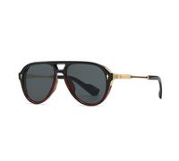 Lunettes de soleil rétro à double pont pour homme, verres dégradés UV400, rivets tendance, style pilote, C2