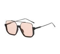 Lunettes de soleil rétro à double pont pour hommes et femmes, monture métallique, verres solaires d'extérieur, verres UV400 (C7)
