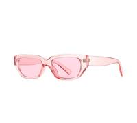 Lunettes de soleil rétro étroites couleur gelée œil de chat pour femme, rose, Taille unique