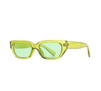 Lunettes de soleil rétro étroites couleur gelée œil de chat pour femme, Vert, Taille unique