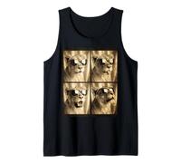 Lunettes de Soleil rétro Lion Style Cabine Photo Animaux Cool Débardeur