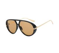 Lunettes de soleil rétro polarisées Objectif Hip Hop Tendance Cadre surdimensionné pour unisexe Lunettes de soleil élégantes Grandes lunettes de soleil pour femmes, thé clair, Bright black