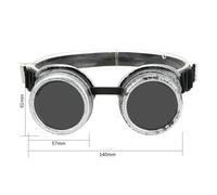 Lunettes De Soleil Rétro Réglables,Steampunk Coupe-Vent,Lunettes De Soudage Punk,Lunettes Gothiques - Type Argent