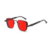 Lunettes de soleil rétro steampunk pour homme, monture en métal, style punk printanier, protection UV400, mode urbaine, idéales pour le shopping, les voyages, la plage, les soirées et le vélo. Noir e