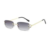 Lunettes de soleil rétro vintage sans monture Lunettes de soleil | Abat-jour rectangulaire rétro sans monture pour homme et femme avec verres anti-UV, monture fine adaptée pour un usage