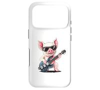 Lunettes de Soleil Rock Star Cochon avec Guitare Coque pour iPhone 17 Pro