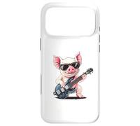 Lunettes de Soleil Rock Star Cochon avec Guitare Coque pour iPhone 17 Pro Max