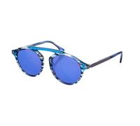 Lunettes de soleil rondes AB12305 pour hommes et femmes-Bleu-multicolore