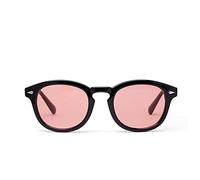 Lunettes de soleil rondes classiques pour femmes rétro riz, petites lunettes de soleil ovales pour hommes, verres océans, UV400, E352 Rouge, Taille unique