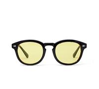 Lunettes de soleil rondes classiques pour femmes rétro riz, petites lunettes de soleil ovales pour hommes, verres océans, UV400, E352 Jaune, Taille unique