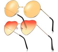 Lunettes de Soleil Rondes et Coeur Hippies - Marque - Comme l'image montrée - Métal - Adulte - Multisport