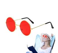 Lunettes De Soleil Rondes Hippie | Lunettes Rétro Des Années 60 Lunettees Colorées | Accessoires De Costumes Pour Femmes Et Hommes Lunetes Ronds | Occhiali Da Sole Tondi | Gafas De Sol Redondas | Fest