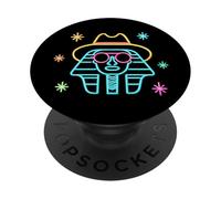 Lunettes de Soleil Rondes Motif Pharaon égyptien PopSockets PopGrip Adhésif
