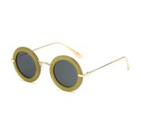 Lunettes de soleil rondes rétro pour femmes, style populaire, lunettes de spectacle à la mode, nuances de personnalité uniques, Vert, Taille unique